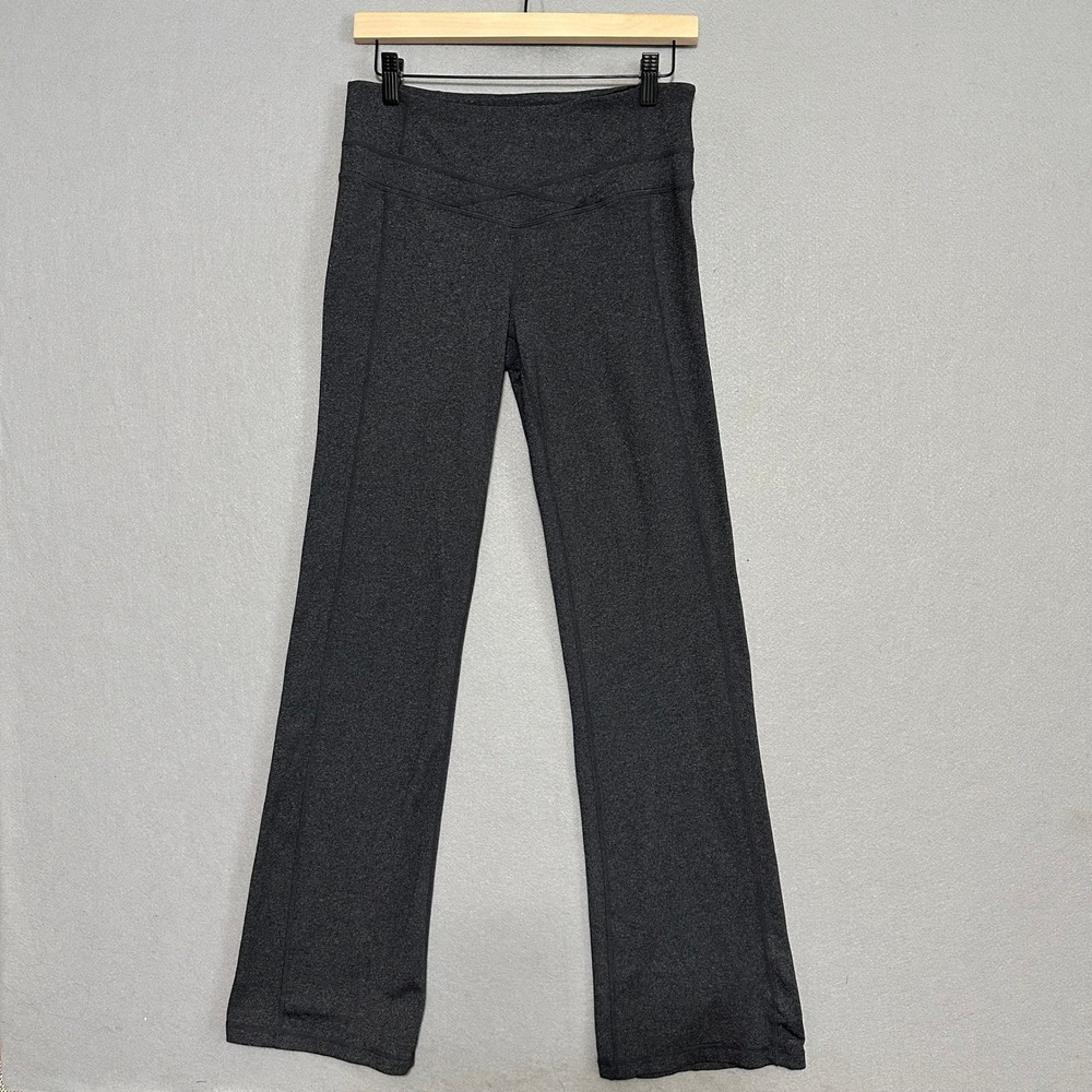 Prana Womens Small Regular Charcoal‎ Gray Bootcut Yoga Pants Hiking Back Pockets